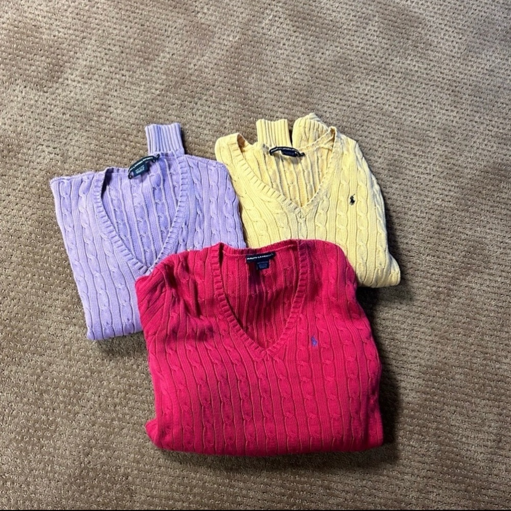 Bundle Ralph Lauren V neck sweaters XL